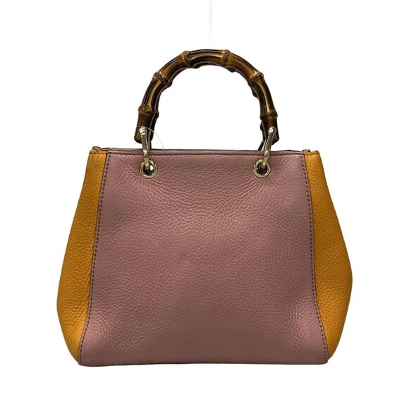 GUCCI Bamboo Shopper Pink Orange Leather Handbag bran570-100425 - Picture 2 of 14